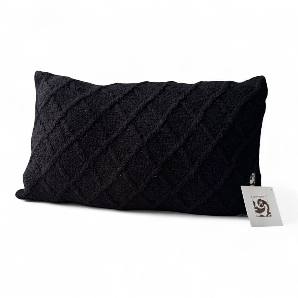 Kashwere Pillow Sham Set of Two - Black Lattice | NWT